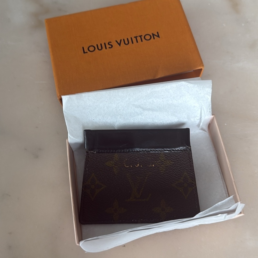 Louis Vuitton Black and Brown Monogram Coin Purse or Card Holder Vintage - Picture 2 of 14